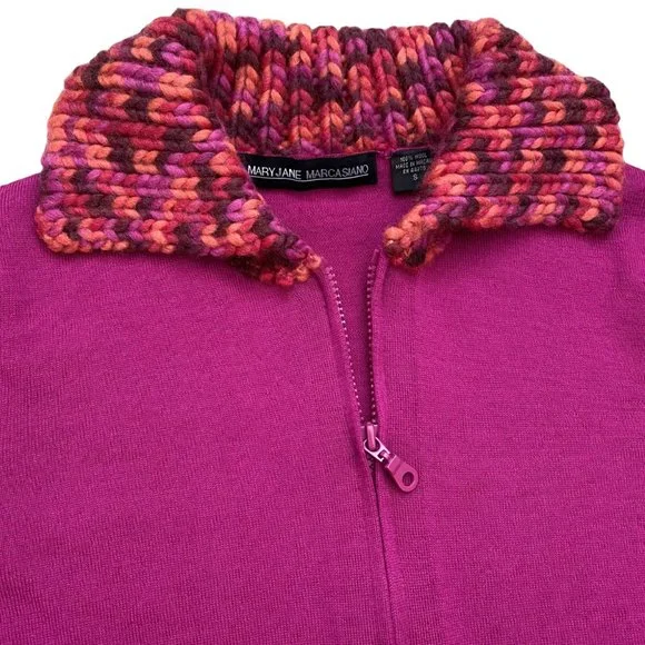 Mary Jane Marcasiano fuchsia sweater size S - Picture 2 of 4